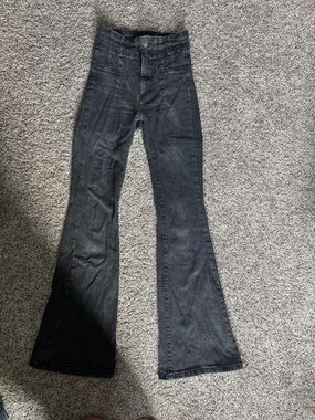 We The Free Black High-Rise Bootcut Jeans with Vertical Seams